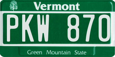 VT license plate PKW870