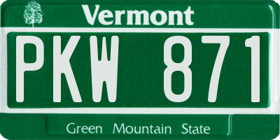 VT license plate PKW871