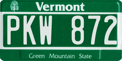 VT license plate PKW872