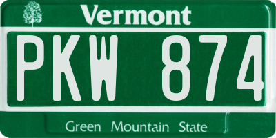 VT license plate PKW874