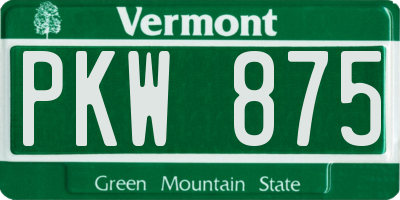 VT license plate PKW875
