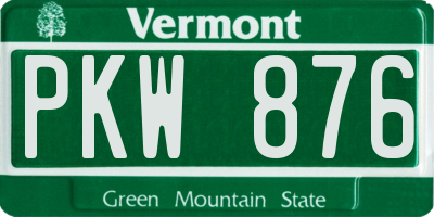 VT license plate PKW876