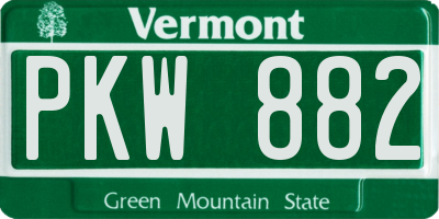 VT license plate PKW882