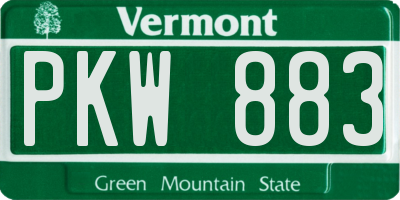 VT license plate PKW883