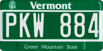 VT license plate PKW884