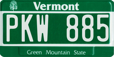 VT license plate PKW885