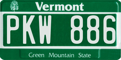 VT license plate PKW886