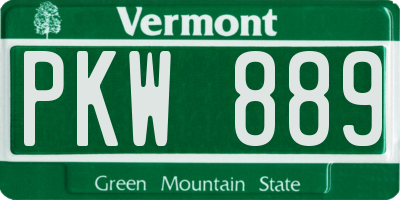 VT license plate PKW889
