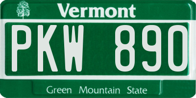 VT license plate PKW890