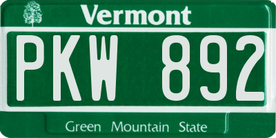 VT license plate PKW892