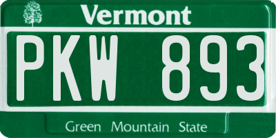 VT license plate PKW893