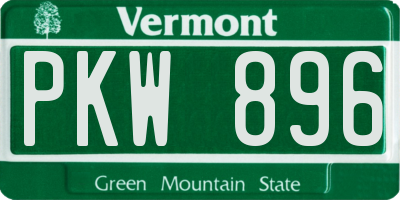 VT license plate PKW896