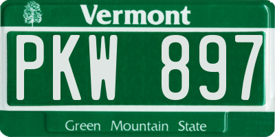 VT license plate PKW897