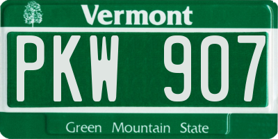 VT license plate PKW907