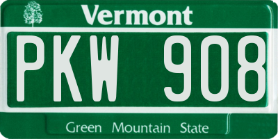 VT license plate PKW908