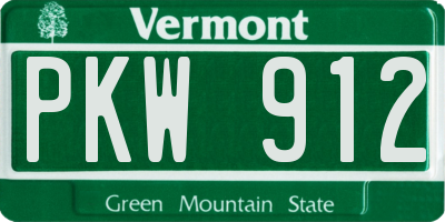VT license plate PKW912