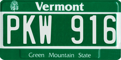 VT license plate PKW916