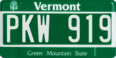VT license plate PKW919