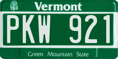 VT license plate PKW921