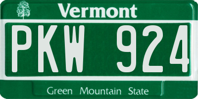 VT license plate PKW924