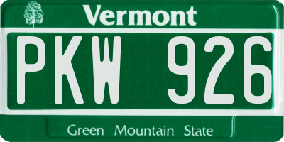 VT license plate PKW926