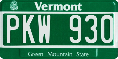 VT license plate PKW930