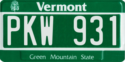 VT license plate PKW931