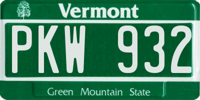 VT license plate PKW932