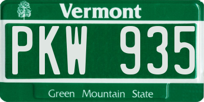 VT license plate PKW935