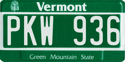 VT license plate PKW936