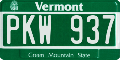 VT license plate PKW937