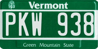 VT license plate PKW938