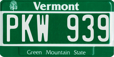 VT license plate PKW939