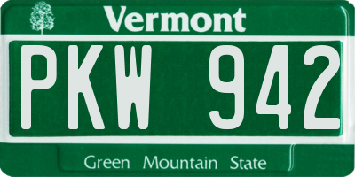 VT license plate PKW942
