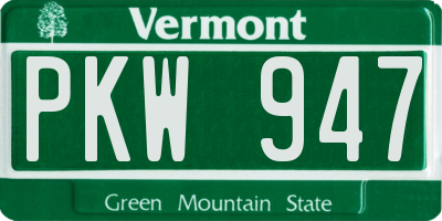 VT license plate PKW947