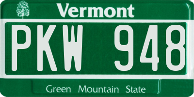 VT license plate PKW948