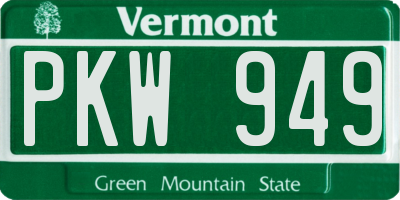 VT license plate PKW949