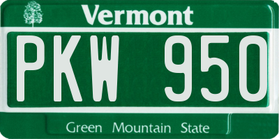 VT license plate PKW950