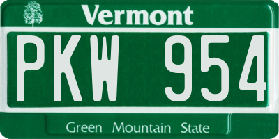 VT license plate PKW954