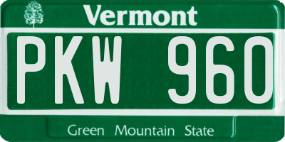 VT license plate PKW960