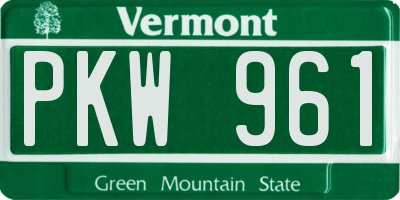 VT license plate PKW961