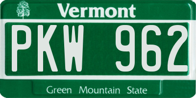 VT license plate PKW962