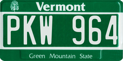 VT license plate PKW964