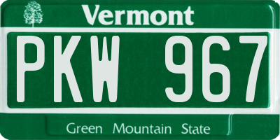 VT license plate PKW967