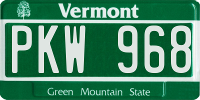 VT license plate PKW968