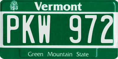 VT license plate PKW972