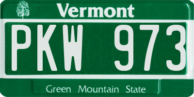 VT license plate PKW973