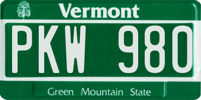 VT license plate PKW980