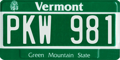 VT license plate PKW981