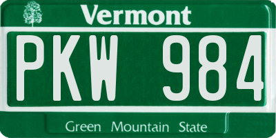 VT license plate PKW984